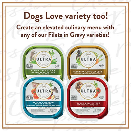 Nutro Ultra Grain Free Adult Wet Dog Food Filets In Gravy Tender Beef Entrée With Tomato And A Hint Of Basil, (24) 3.5 Oz. Trays #TOP7
