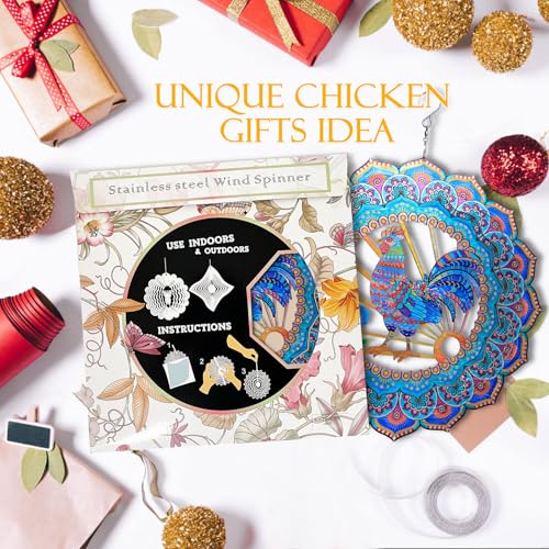 Image of Aoedelyart Rooster Wind Spinner for Yard and Garden,12in Wind Spinners Outdoor Rooster Gifts,Chicken Gifts for Women Mother Grandma Wife Men Father,Garden Decor Metal Hanging Yard Art Wind Sculpture