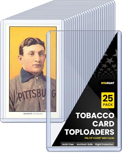 Toploader Tobacco lot de 25 protections PVC rigides pour mini cartes T206 et Allen Ginter