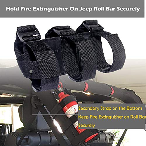 Adjustbale Roll Bar Fire Extinguisher Holder 3 lb for All Series of Jeep Wrangler Fire Extinguisher Holder,for ATV/UTV Fire Extinguisher Mount, for Jeep Bracket Fire Extinguisher Mount