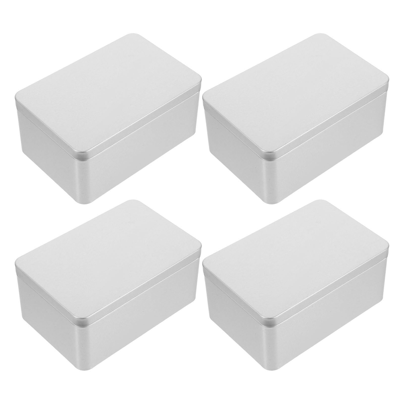 Caja metálica rectangular organizadora de fotos recuerdos y tarjetas coleccionables