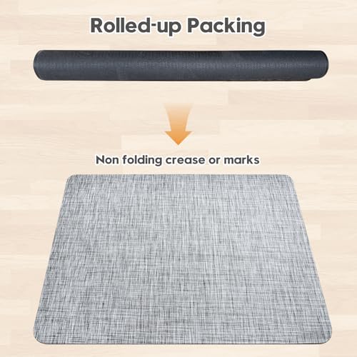 Image of Sycoodeal Office Chair Mat for Hardwood & Tile Floor, 48 inch x 55 inch Heavy Duty Computer Gaming Chair Mat for Rolling Chairs Non-Curve, Anti-Slip, Floor Protector for Home Office (Grey)