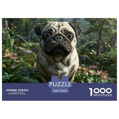 Puzzle de 1000 piezas de carlino y animales en formato 70x50cm ideal para tardes en familia