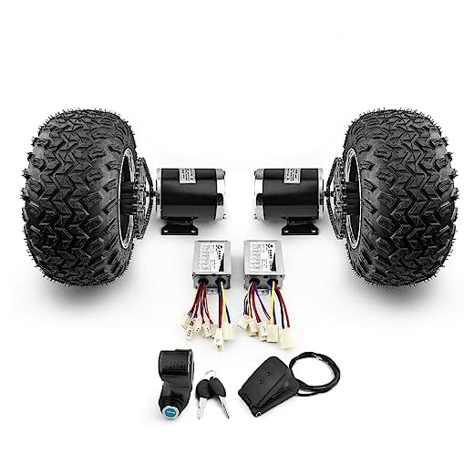 L-faster 48V 1000W 10 Inch Fat Tire Electric ATVs Go Kart Dual Chain Driven High Speed Brushed Motor Kit with Pedal Throttle(36V)