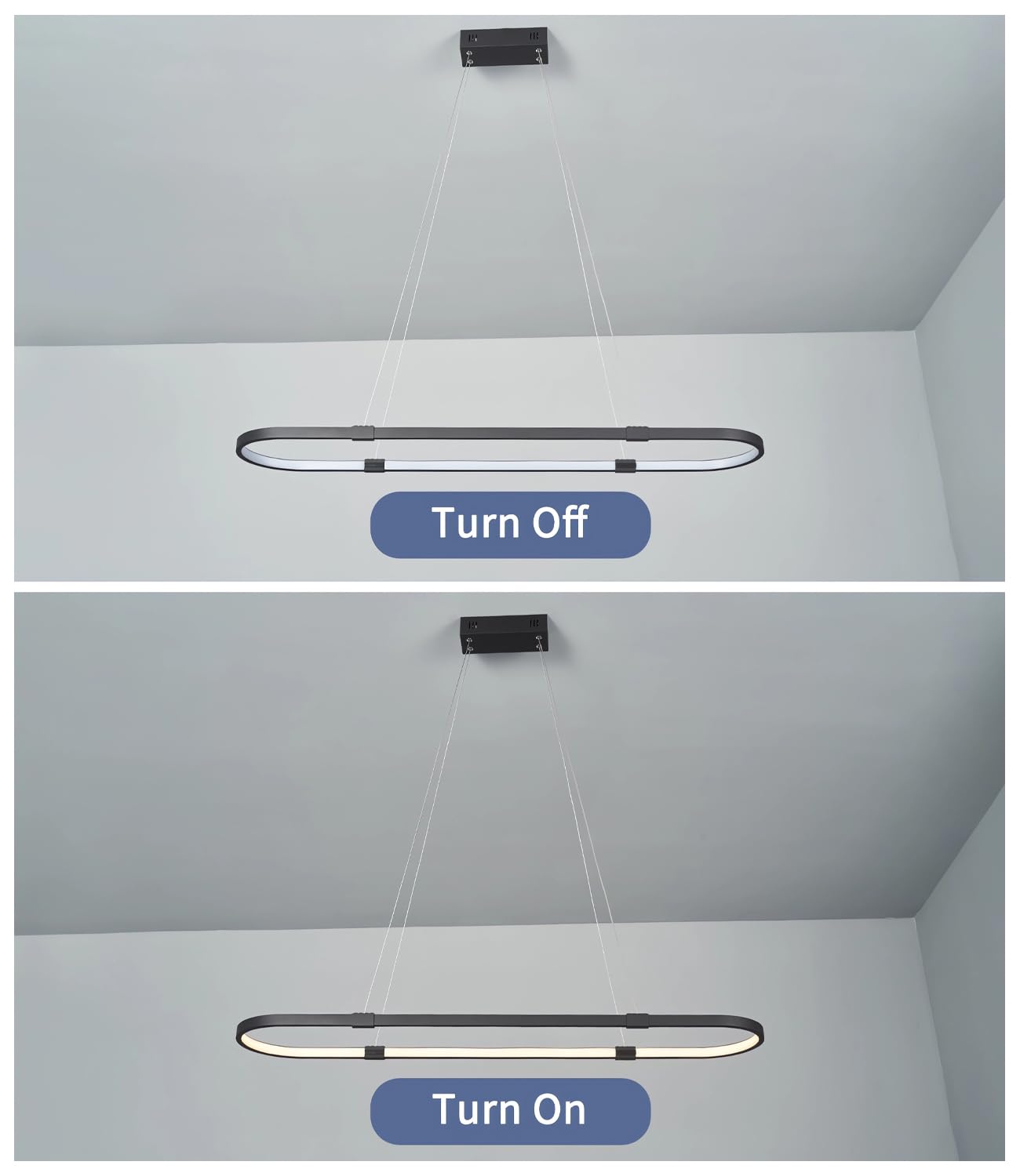 Ściemnialna lampa wisząca LED Czarna lampa wisząca Żyrandol do jadalni Okrągłe wiszące żyrandole z pilotem Lampa wisząca na wyspę kuchenną Sala konferencyjna Biuro Lampa sufitowa