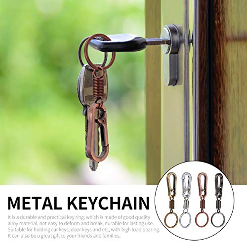 FAVOMOTO 4 Pcs Mosquetões Giratórios Com Porta-Chaves de Metal Giratório Garra de Lagosta Fechos de