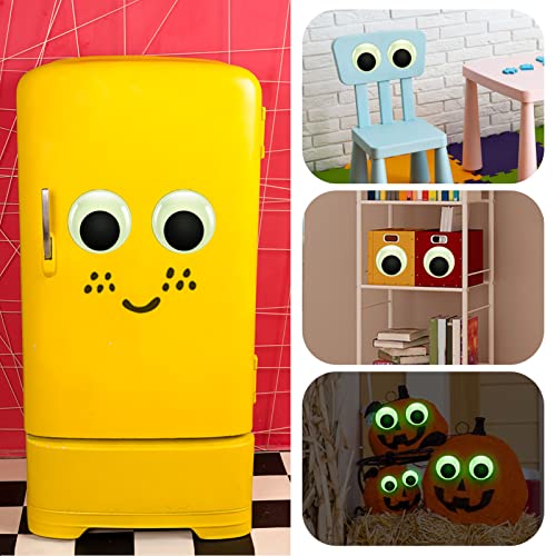 TOAOB 8 peças que brilham no escuro Wiggle Olhos arregalados autoadesivo luminoso olhos arregalados