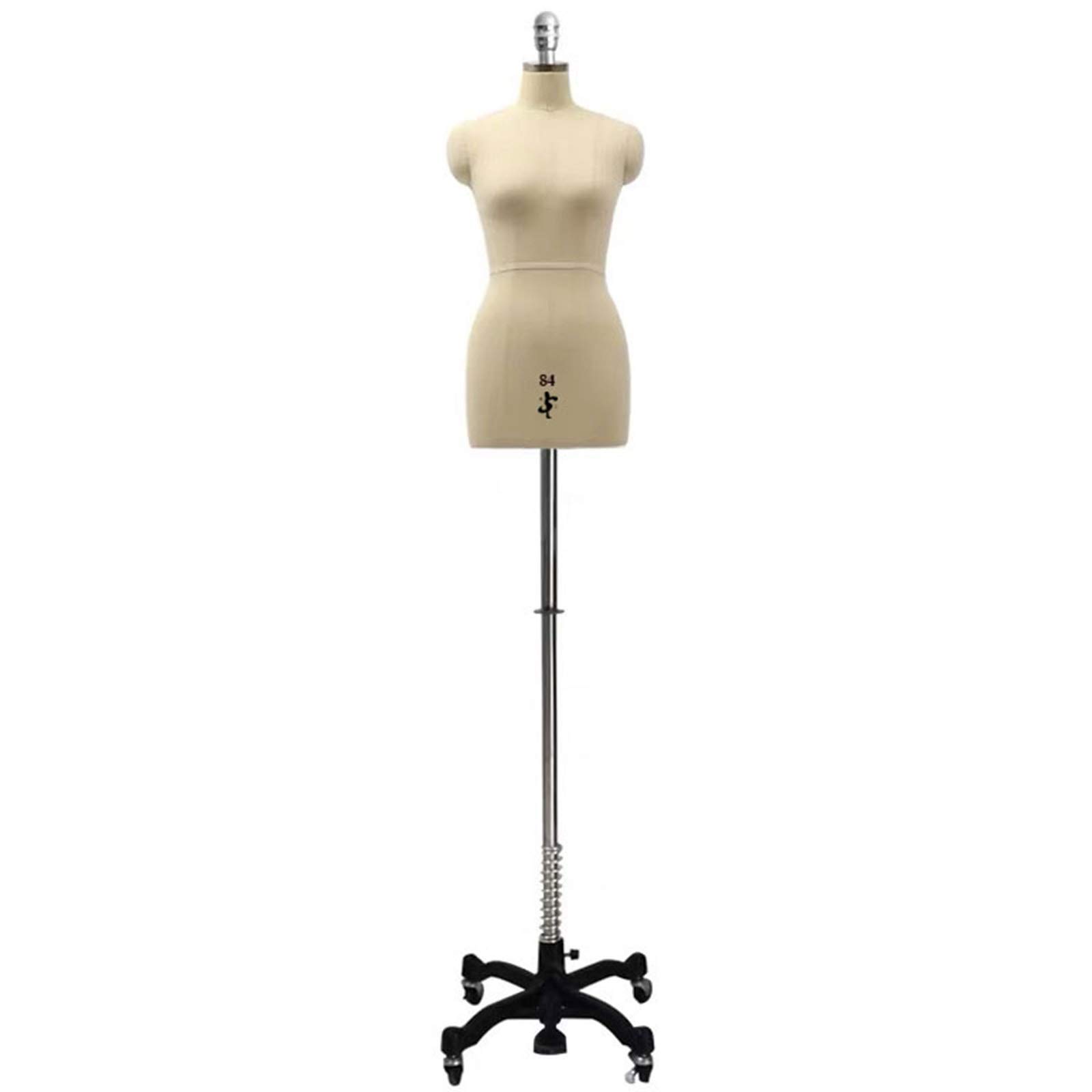 Adjustable Sewing Dress Form Mannequin Female Display Manikin Body Torso with Wheels(White,S-Model 80)