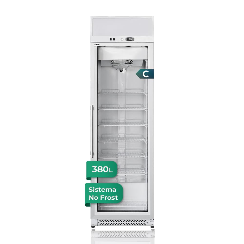 Svan Congelador vertical Horeca Blanco SCVH2600. Capacidad 380 Litros, Bajo nivel Sonoro, Eficiencia Energética Clase C