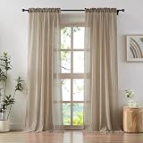 Anpark Elegant Tan Beige Sheer Curtains 108 inches Long for Living Room Patio Door...
