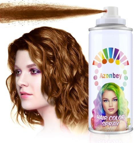 Temporary Root Touch UpHair Color Spray,Temporary Hair Color Wax,Azonbey Kids Hair Wax Dye Pomades Disposable Natural Hair Strong Style Gel Cream Hair Dye-On 1-Day Washable Hair Spray (Dark Brown)