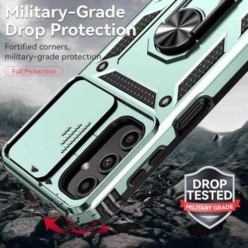 Yodueiv for Galaxy A25 5G Case, Samsung A25 5G Case with Tempered Glass Screen Protector and Slide Camera Cover, Magnetic Ring Car Mount Holder Protective Cover for Samsung Galaxy A25 Green by Yodueiv - Used condition - Image 7