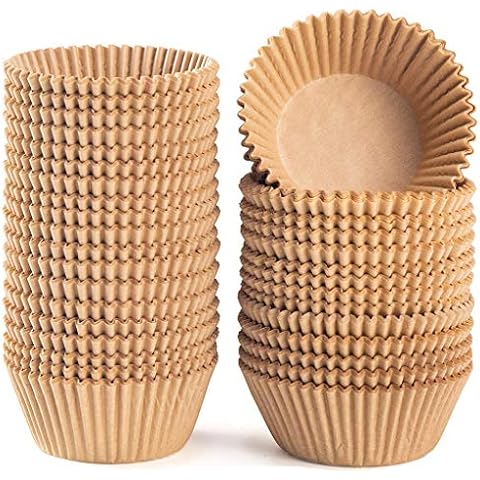 Caperci Standard Natural Cupcake Liners 500 Count, No Smell, Parchment Paper Muffin Liners, Food Grade & Grease-Proof Baking Cups Cover