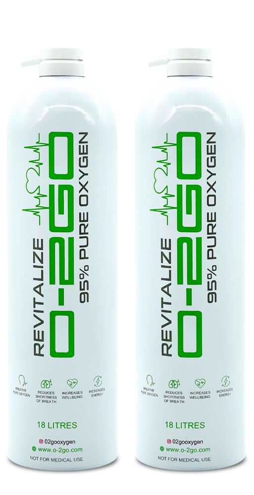 18L Oxygen Can with Mask and Tube - revitalize 99.5% Pure Oxygen in a Lightweight Portable Canister (2 cans),White Can