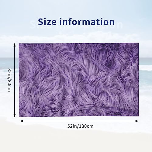 Serviettes de bain violettes 81x132 cm en microfibres - 3