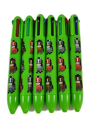 SDM 6 x Horse Pony 4 Colour Pens Party Bag Fillers, Multicolor, 1 count (Pack of 6)