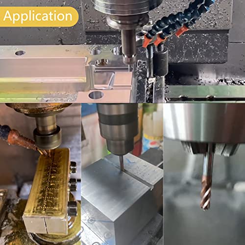 Image of Carbide Corner Radius End Mill 4Flute Mill Bits Sets with TISIN Coated, 0.03 inch Corner Radius, 5 /16 inch Cutting Diameter, 13 /16 inch Length of Cut, 2-1 /2 inch Overall Length