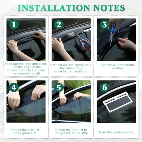 Tujoe 2 Pack Solar Powered Car Exhaust Fan 3 Fans Car Window 4500 RPM Air Vent Radiator Solar Energy Cooling Vent Exhaust for General Types(Solar 3 Fans,White)