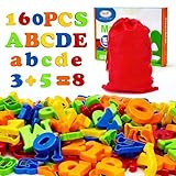 BunnyJOY Magnetbuchstaben 160 Magnet Buchstaben und Zahlen, Magnete Kinder für...