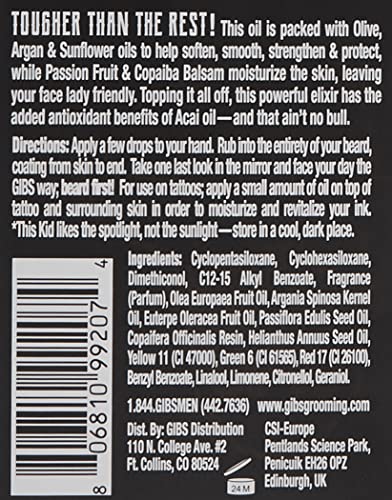 Gibs Grooming Colorado Kid Hair, Beard & Tattoo Oil, 1 Fl Oz #TOP2