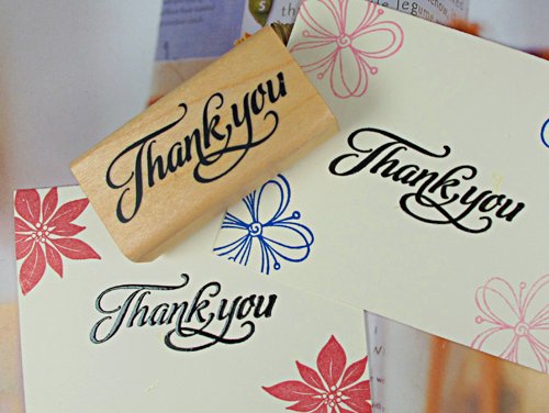 Clover Vintage Retro Wooden Thank You Wordart Fontwork Seal Stamp Stamper Gift #TOP2