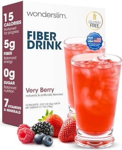 Wonderslim High Fiber Drink, 0 Sugar, 5g Fiber, 7 Vitamins & Minerals, 10ct