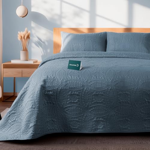 Lista de Mezclilla Azul Top 5. 39 Dreamlab Colcha Ligera con 2 Fundas de Almohada, Capitonado, Ultra Suave.Hipoalergénico. Edrecolcha para Cama. Edredón para Verano y Todas las Estaciones.(King Size 275x240 cm,...