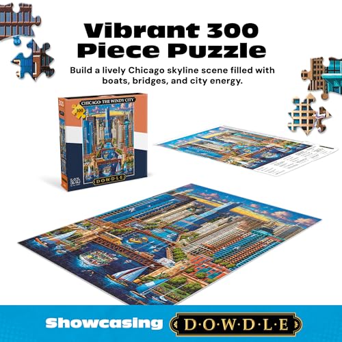 Buffalo Games - Eric Dowdle Chicago The Windy City - Rompecabezas de 300 piezas grandes | Arte de Eric Dowdle, Hecho en USA, Piezas de fácil agarre, Cartón reciclado, Tamaño: 21 x 15 pulgadas, Incluye póster, Arte enmarcable miniatura 2