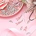 Yaomiao 100 Pcs Breast Cancer Charms for Jewelry Making Awareness Ribbon Charms Ribbon Charm Beads Hope Ribbon Pendant Charms for DIY Craft Making Supplies Jewelry (Pink 1, Rose Gold)