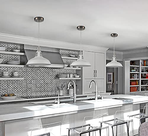 Claxy Industrial Kitchen Pendant Lighting Brushed Nickel Loft Barn Hanging Pendant Light Fixture #TOP4