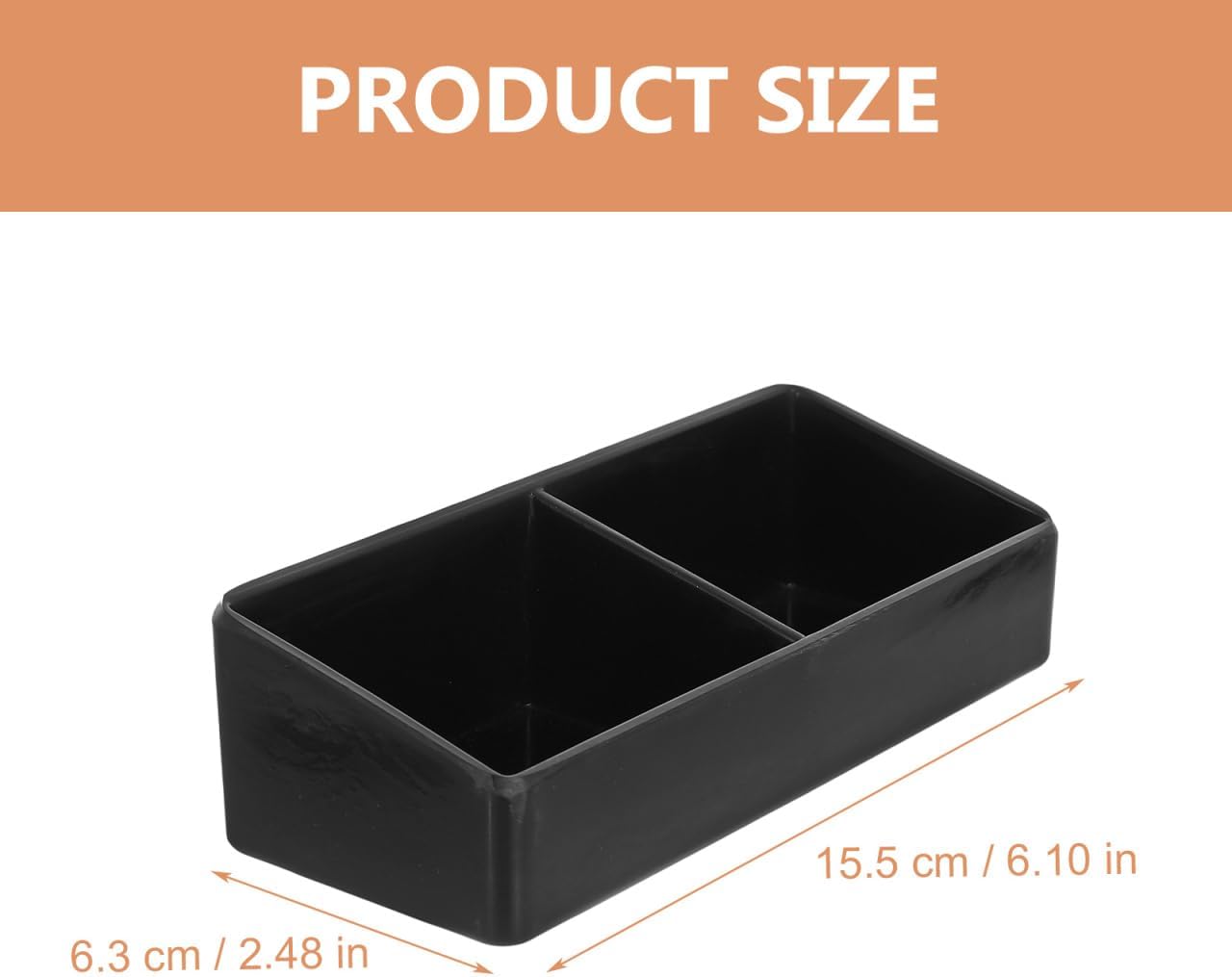 Angoily Coffee Station Organizer for Countertop,2-Grid PVC Tea Bag and Sugar Packet Holder, Sweetener Storage Box for Office Kitchen Drawer, Black