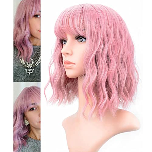 Peruca Ondulada Macia Feminina Com Franja Para Estilo De Festa Brilhante! Peruca De Cabelo Cacheado