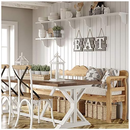 Barnyard Designs Eat Sign - Kitchen Signs Wall Decor, Kitchen Decorations Wall, Rustic Hanging Wall Decor, Primitive Country Farmhouse Home and Kitchen Decor, Distressed Brown/White, 24" x 8” - Image 3