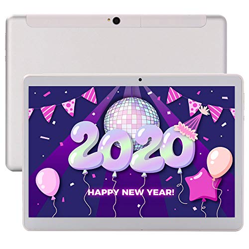 Android 9.0 Tablet 10 Pulgadas(Google WIFI, 6 GB RAM, 64 GB de Memoria Interna, Deca-core 1920x1200 IPS HD,4G Lte Dual SIM Dual Cameras, Bluetooth, OTG, GPS)Silver