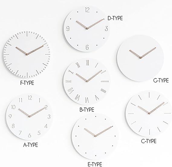 JATIBOSH Easy to Read Wall Clock Living Room Creative Nordic Clock Bedroom Mute Hanging Clock Battery Operated Decor Clock for Home Office School (Battery Not Included)