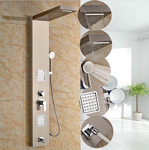 Panneau de douche nickel brossé Gowe colonne de douche luxe hydrojet