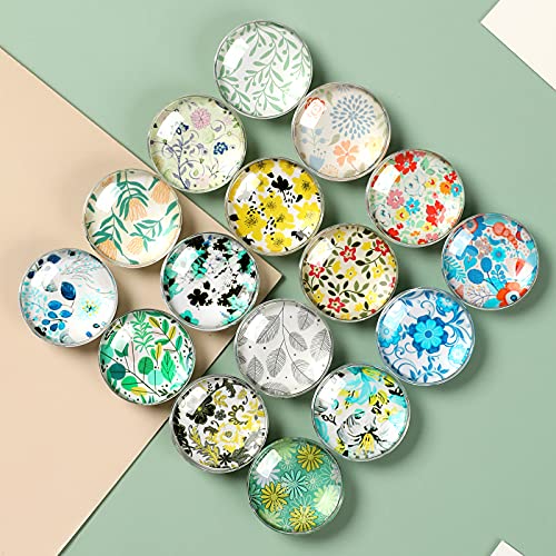 Cosylove - Imanes para nevera, 16 unidades, cristal de cristal grande, diseño de flores, para armarios de oficina, pizarras blancas, fotos, imanes decorativos Cover