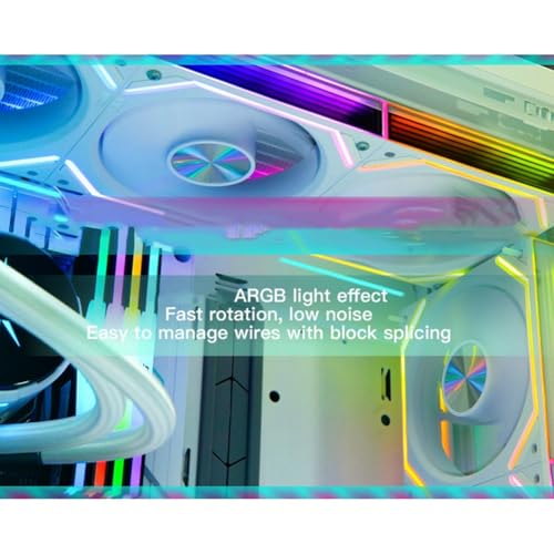 Ventiladores ARGB con iluminación sincronizada y flujo de aire optimizado para cajas de PC 4