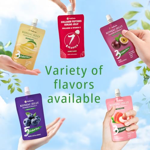 Hethstia Drinkable Konjac Jelly, Variety Pack, 10 Pouches | Low Calorie, Gluten Free, Keto, Low Carb, Vitamin C, Lychee, Blueberry, Mango, Peach & Passion Fruit, Healthy Fruit Snacks - image 7