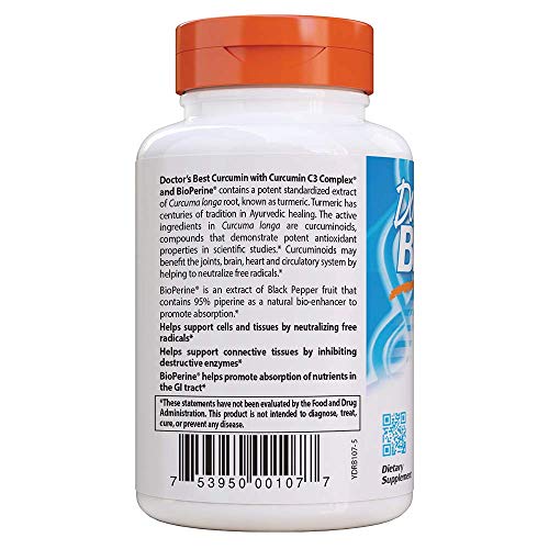 Doctor's Best Drb-00107 High Absorption Curcumin From Turmeric Root With C3 Complex & Bioperine 500Mg (120 Capsules) #TOP2