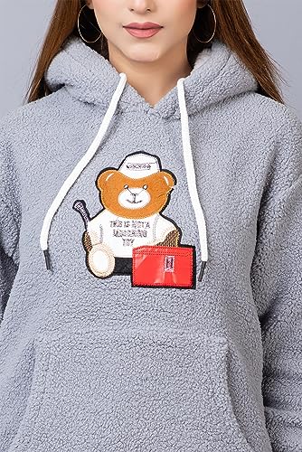 Image of Wear lusso Women Wool Blend Hooded Neck Sweatshirt with Hoodies | Full Sleeves Women's Winter Wear | Warm & Stylish Hoodie