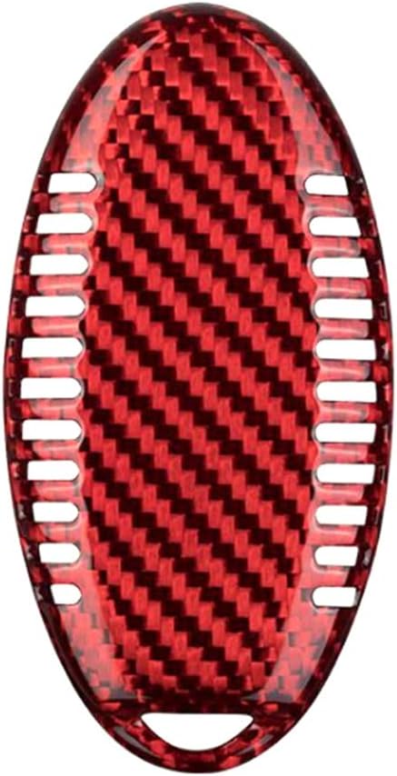 Cnoula11 Carbon Fiber Remote Key Fob Cover Case Shell Holder For Infiniti Q40 Q70 M35 M37 M45, Red