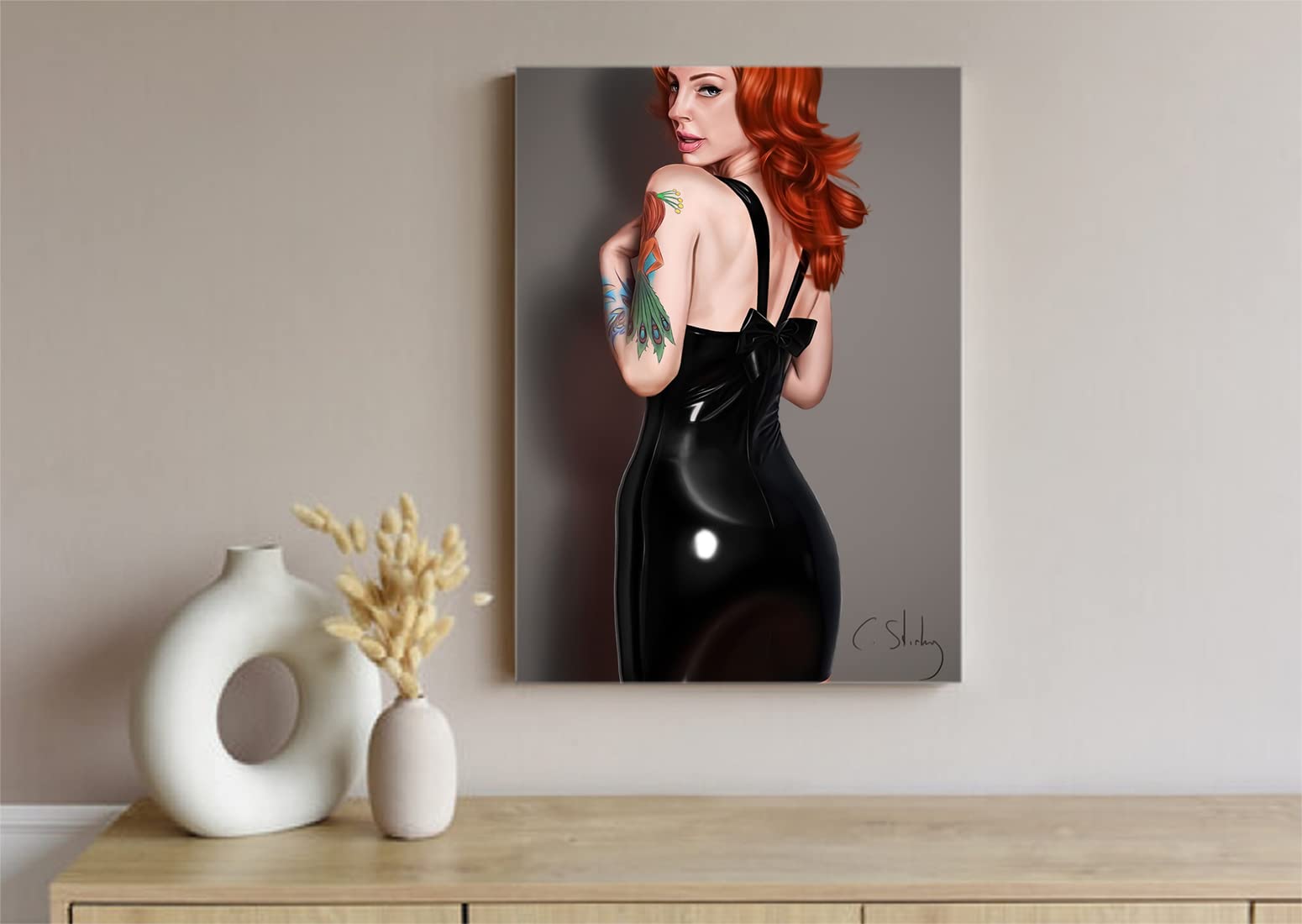 VERRE ART Printed Framed Canvas Painting for Home Decor Office Wall Studio Wall Living Room Decoration (10x14inch Wrapped) - Vanessa Lake 01