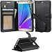 Note 5 Case, Arae Galaxy Note 5 wallet case,[Wrist Strap] Flip Folio [Kickstand Feature] PU leather wallet case with ID&Credit Card Pockets For Galaxy Note 5(Black)