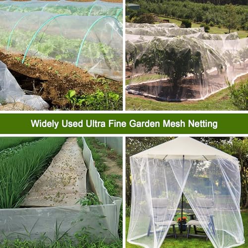 Garden Netting, Durable Ultra Fine Garden Mesh Netting, Greenhouse Row Cover Mosquito Netting Insect Bird Netting Protection Netting for Vegetable, Fruits, Plants, Flowers, Crops (10ft * 20ft) - Thumbnail 3