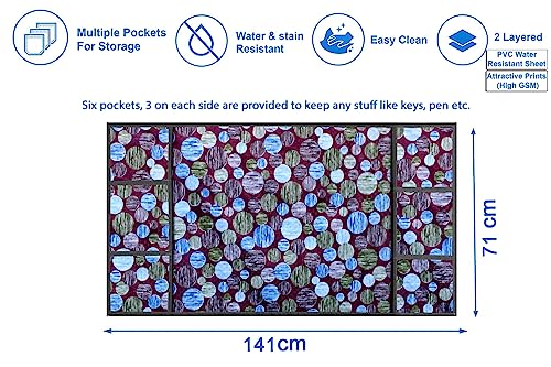 Image of The Furnishing Tree Fridge Top Cover Compatible for Samsung RS76CG8003S9HL, 653 LTR WxL 71x141 in CM Abstract Pattern Multicolor Light
