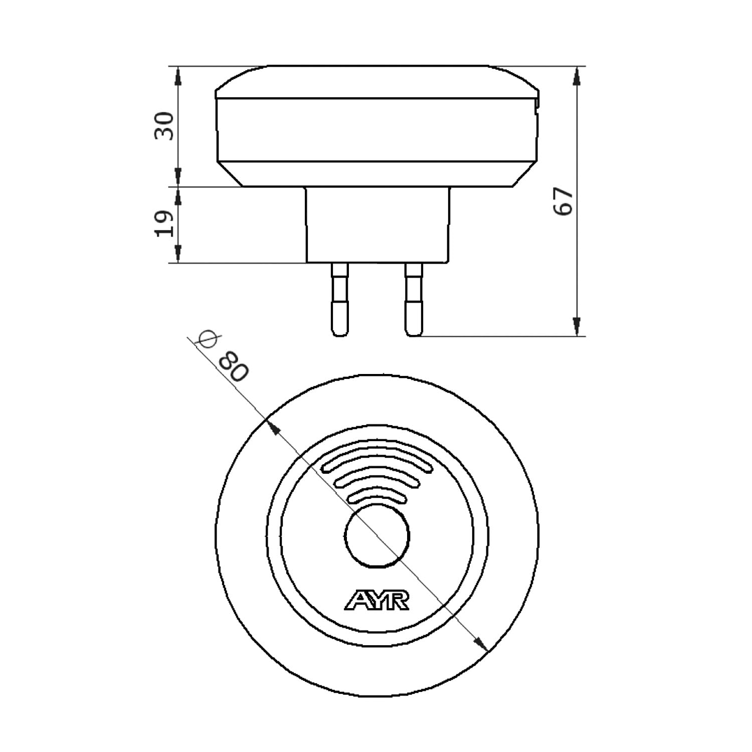 INT_NEX, il gateway AYR Opening Doors per connessione WiFi/Bluetooth. Finitura nera opaca.