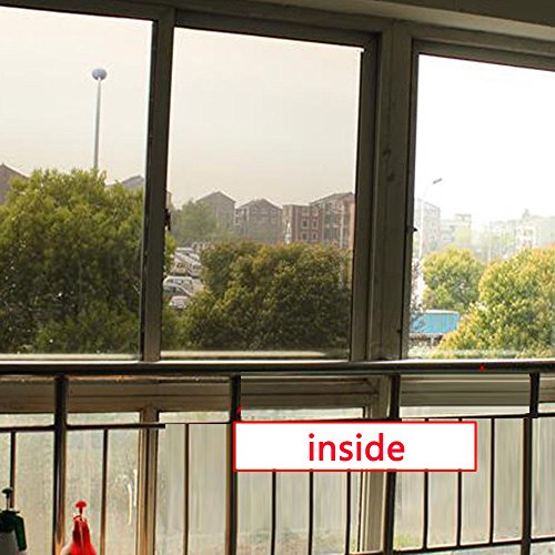 Hohofilm 17.7"X78.7" One Way Mirror Window Films Daytime Privacy Reflective Mirrored Window Tint Self-Adhesive Sun Blocking Heat Control Anti Uv For Home,Buildings(Bronze Silver) #TOP3