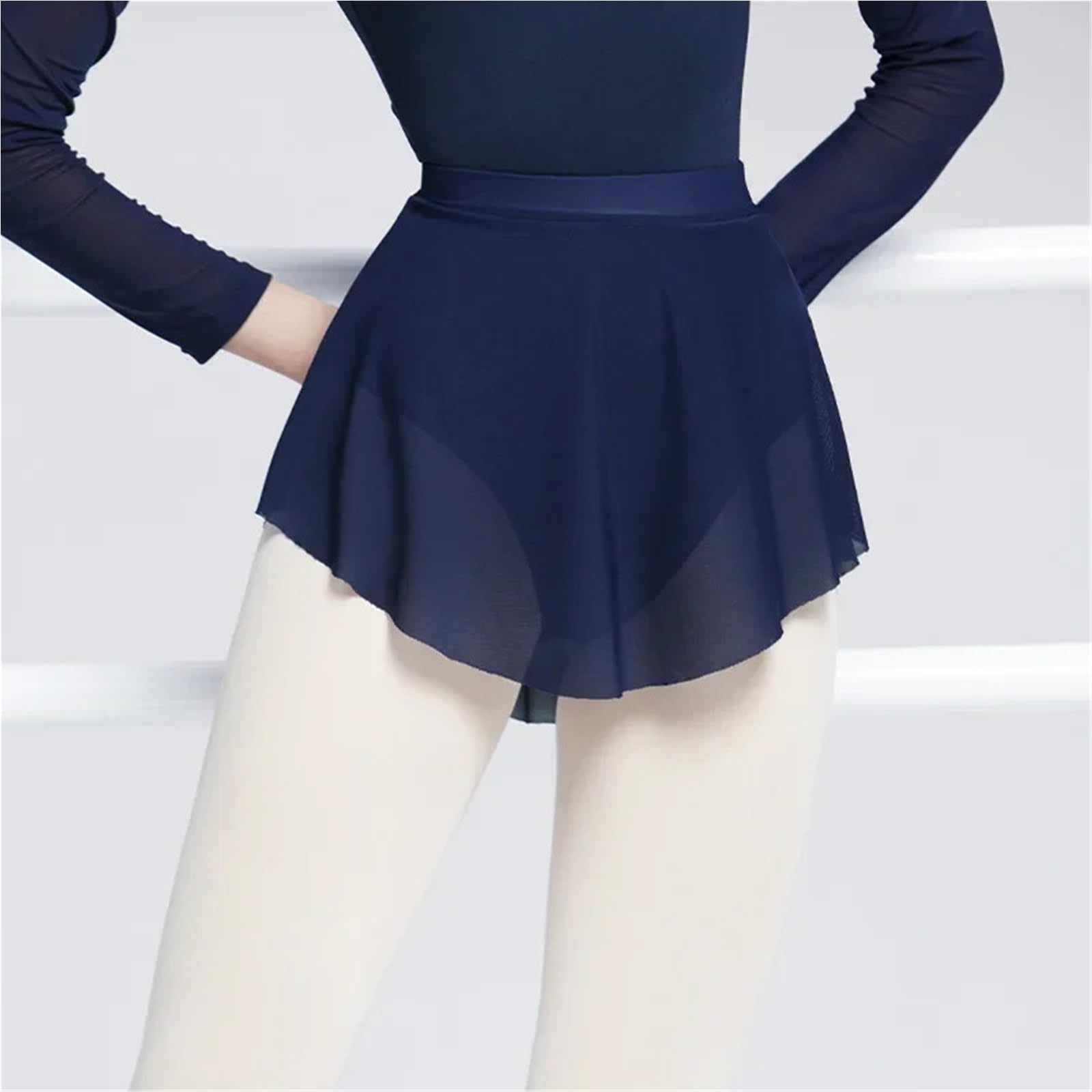 Gonne da balletto donna corte ballo Gonna a fessura alta Ballerina for adulti morbida elastica in rete for danza classica