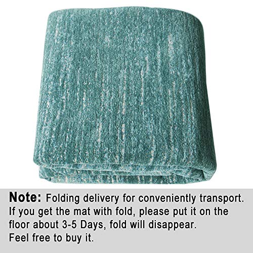 Hallway Runner Rugs Non Slip Machine Washable - Contemporary Modern Blue Stripe Abstract 2'3